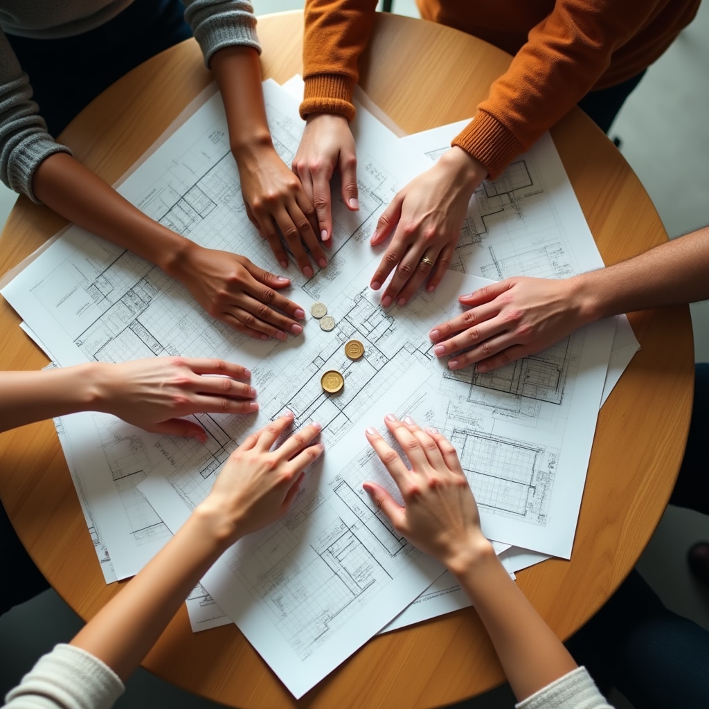 Visual representation of collective real estate financing concepts