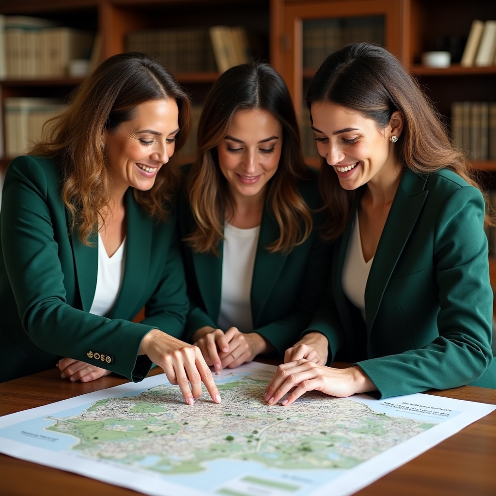 Women studying real estate concepts together in a collaborative setting